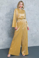 DARE TO DAZZLE PLISSE JUMPSUIT.