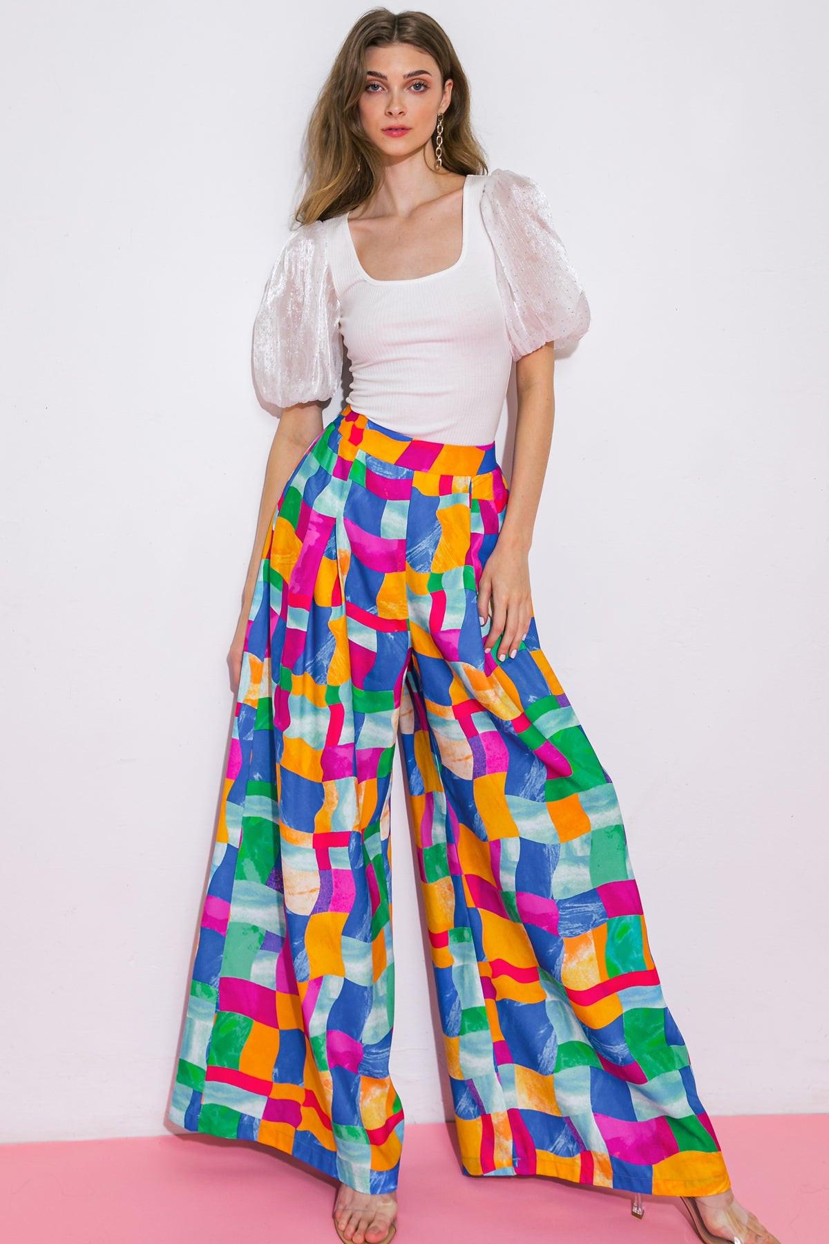 LOVELY STATEMENT WOVEN PANTS.