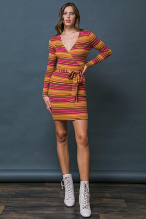 FLIRTATIOUS NATURE SWEATER MIDI DRESS.