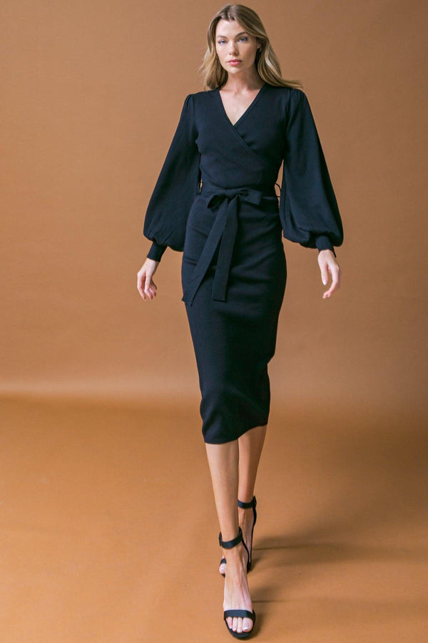 ADORABLE IDEAL SWEATER MIDI DRESS.