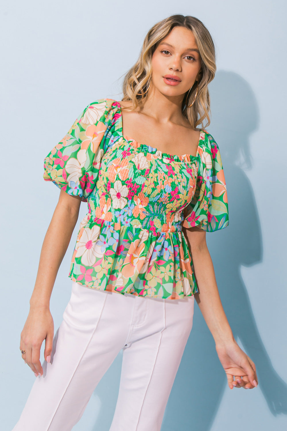REMARKABLE ENTRANCE WOVEN TOP