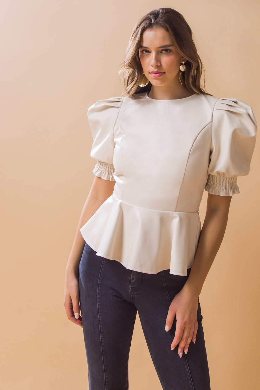 BEAUTIFUL MIND FAUX LEATHER TOP