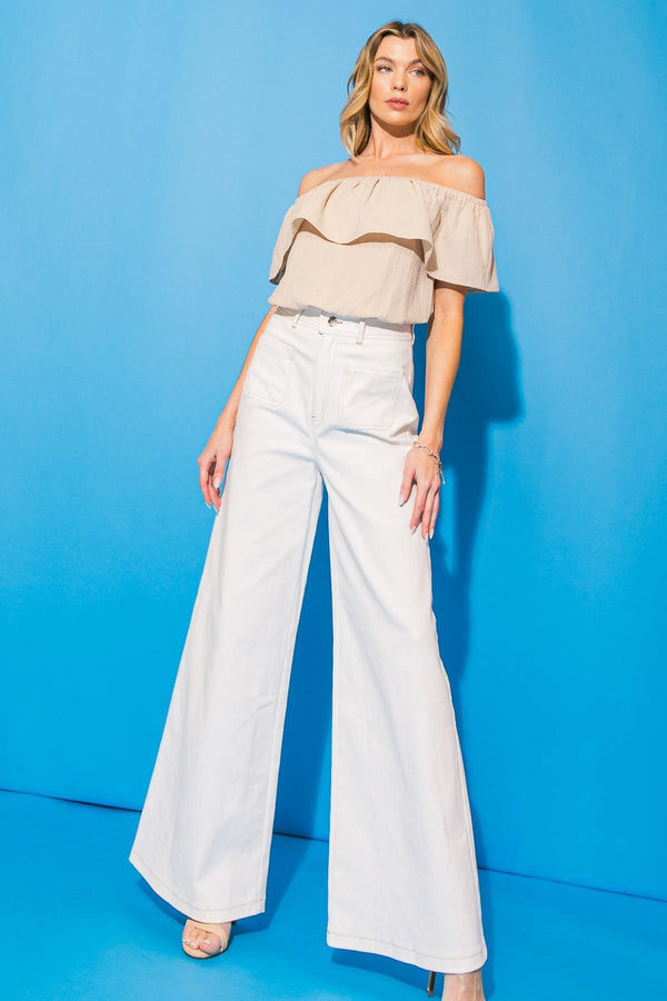 LOVELY MOOD WOVEN TOP - Flying Tomato - TOPS - Flying Tomato