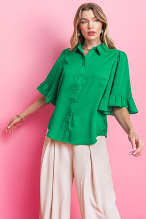 BACK TO BUSINESS WOVEN TOP.