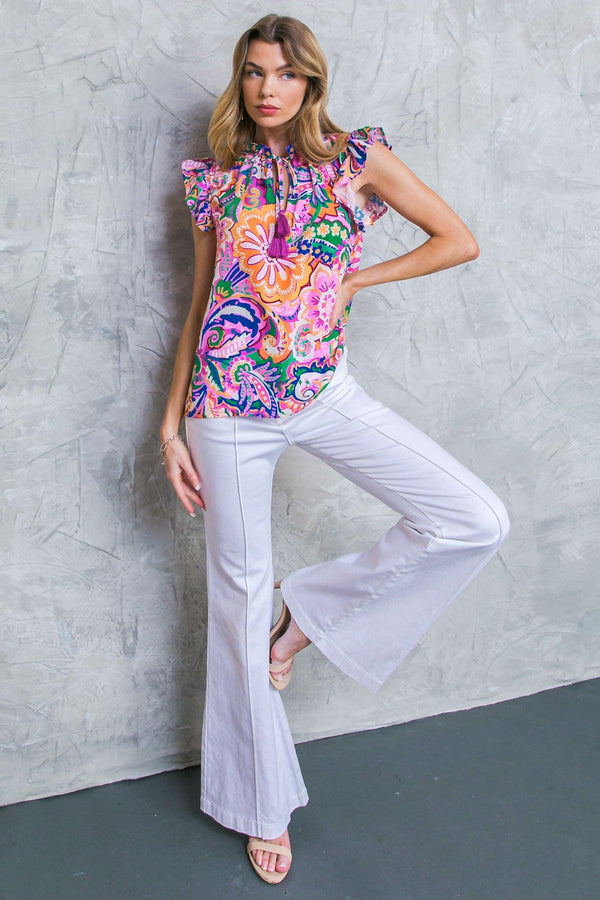 DAYTIME DREAMS WOVEN TOP.
