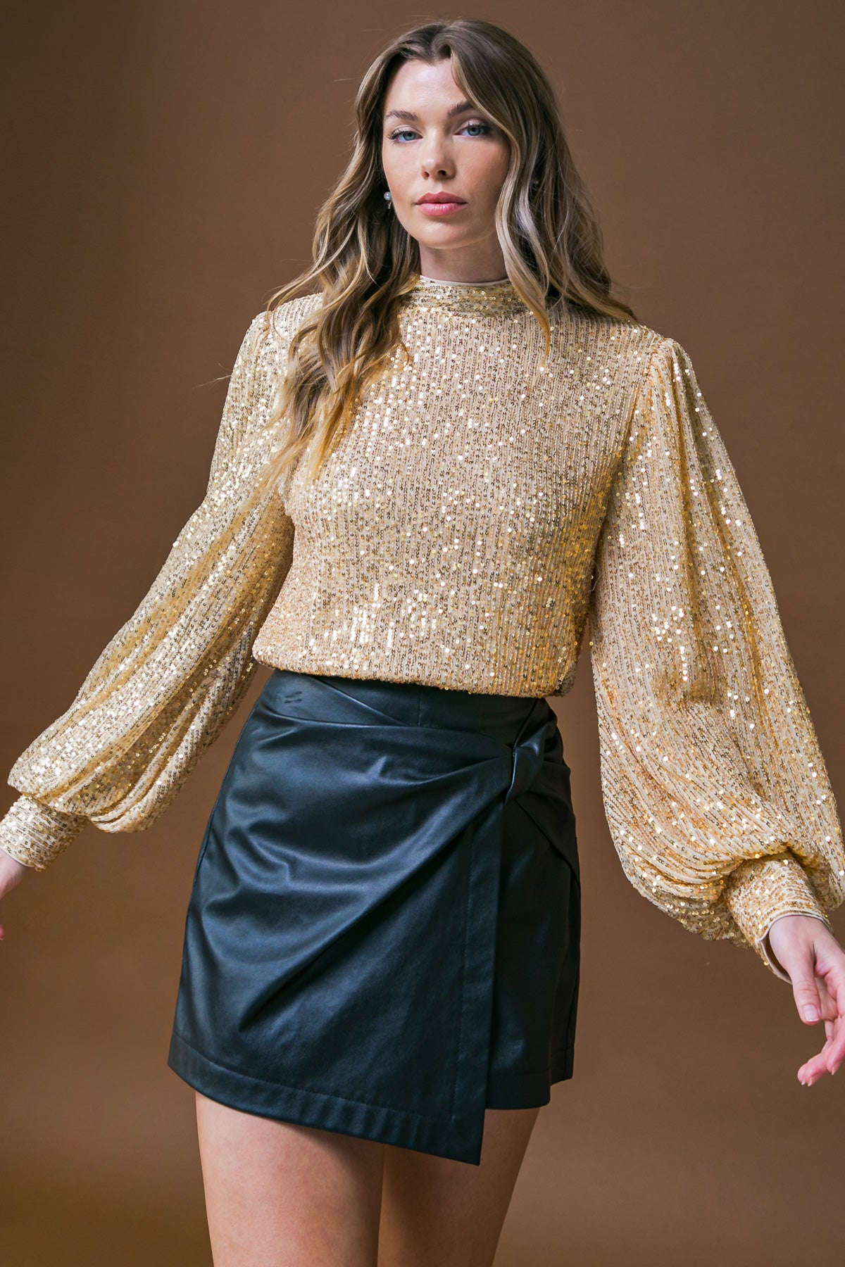 IF YOU DARE SUNFLOWER SEQUIN TOP