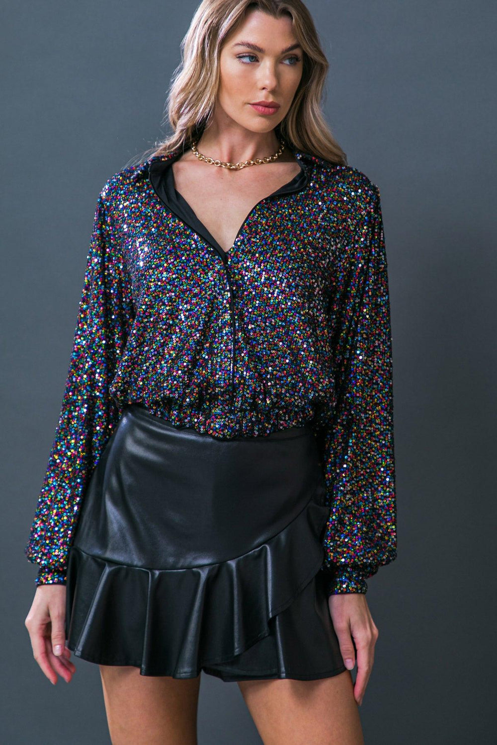 FREEDOM CALLS SEQUIN TOP.