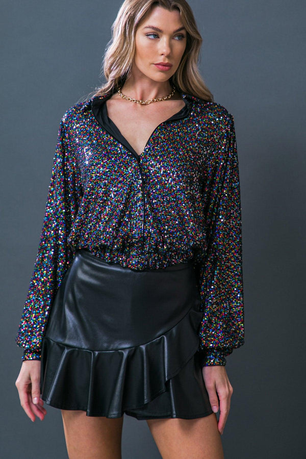FREEDOM CALLS SEQUIN TOP.