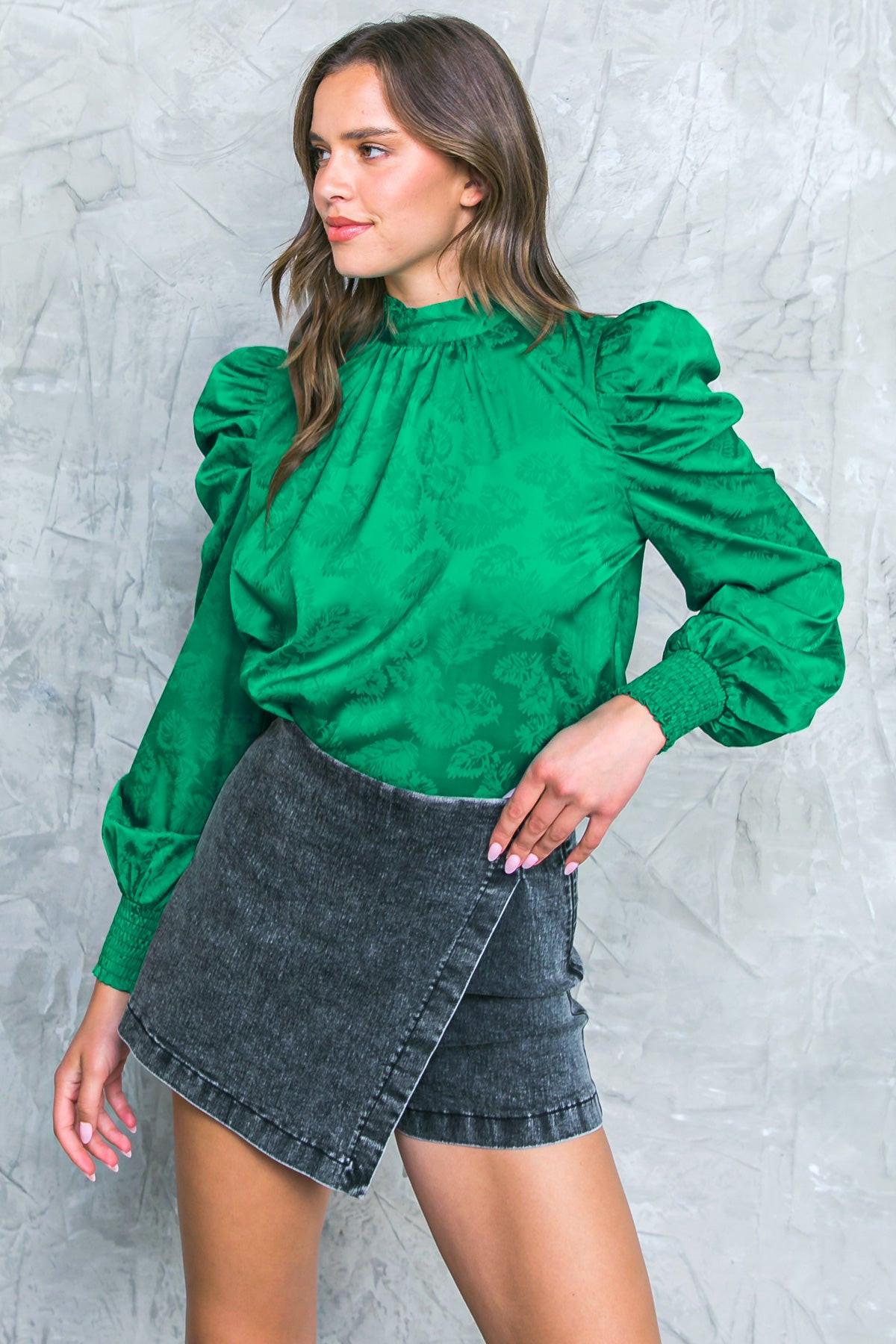 STOLEN GLANCES SATIN TOP.