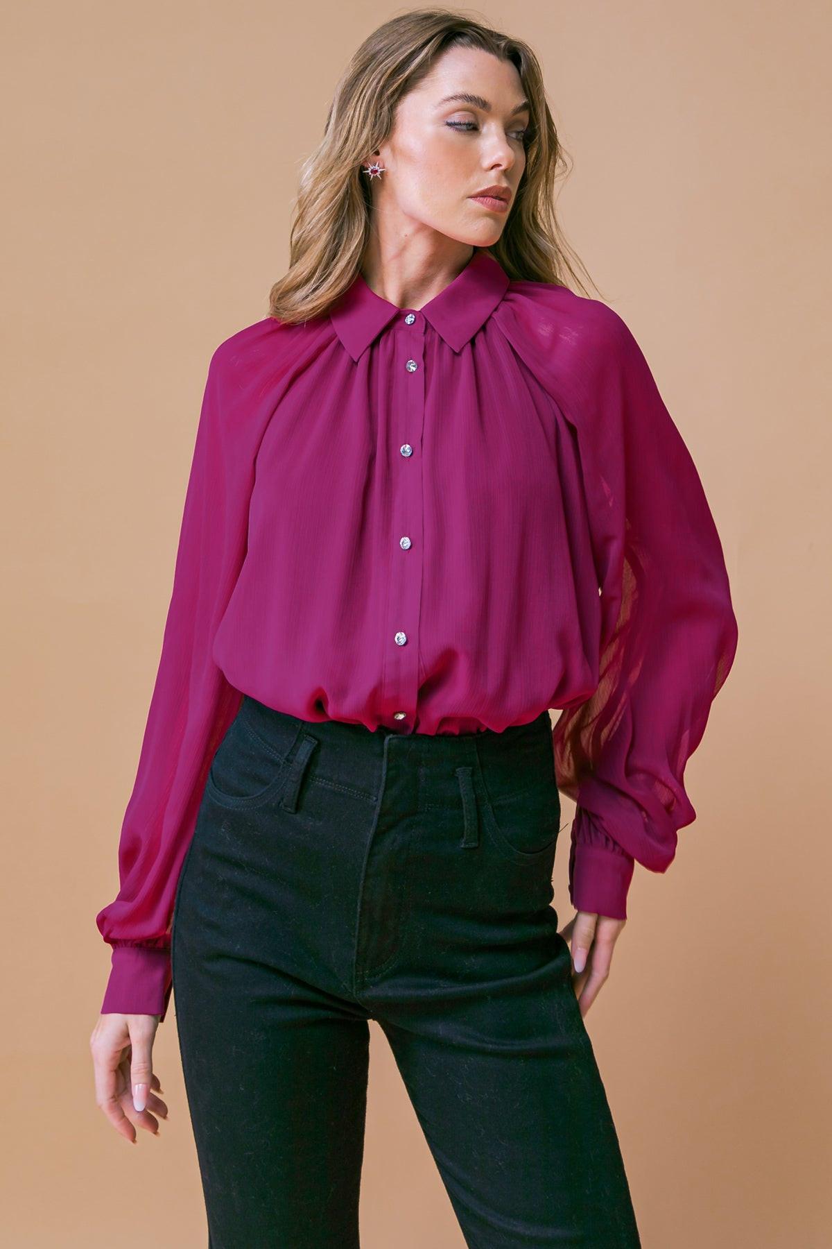 MIDNIGHT CHIC WOVEN TOP.