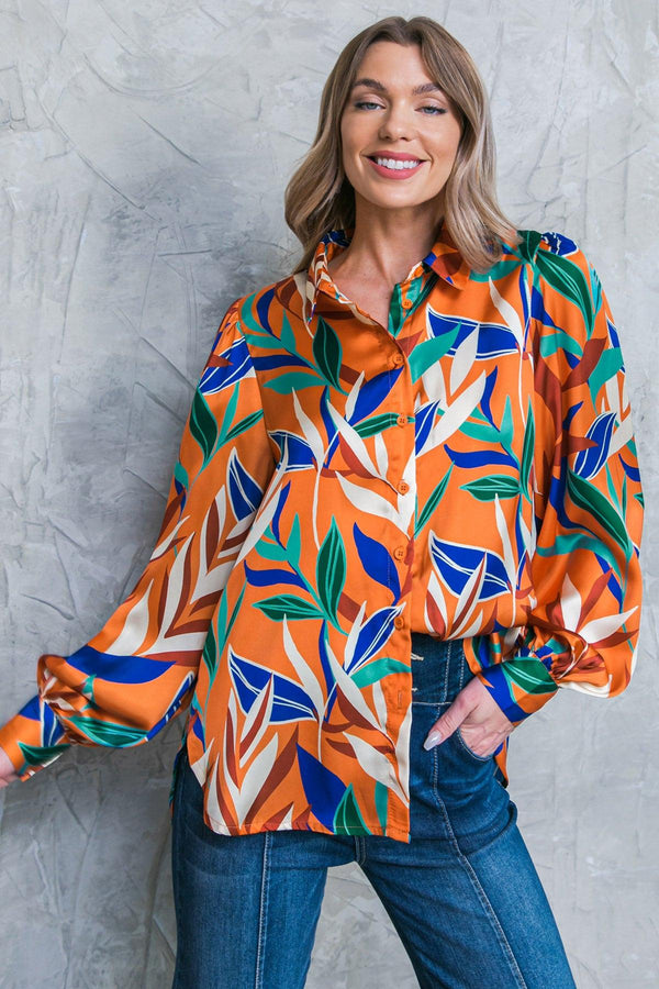 FEELS LIKE FALL WOVEN TOP.