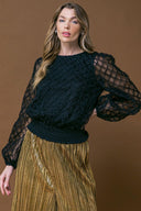SWEETLY CAPTIVTING WOVEN TOP.