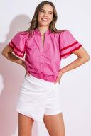 LEARN AS YOU GO WOVEN TOP.