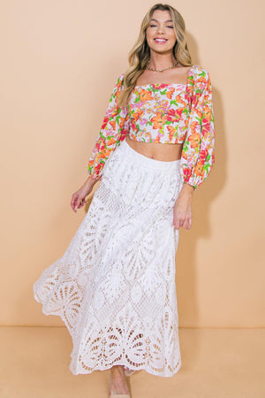 ALL OF MY LOVE WOVEN TOP AND SKORT SET.