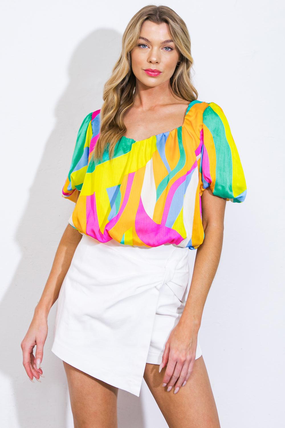 BEAUTIFUL MELODY WOVEN TOP.