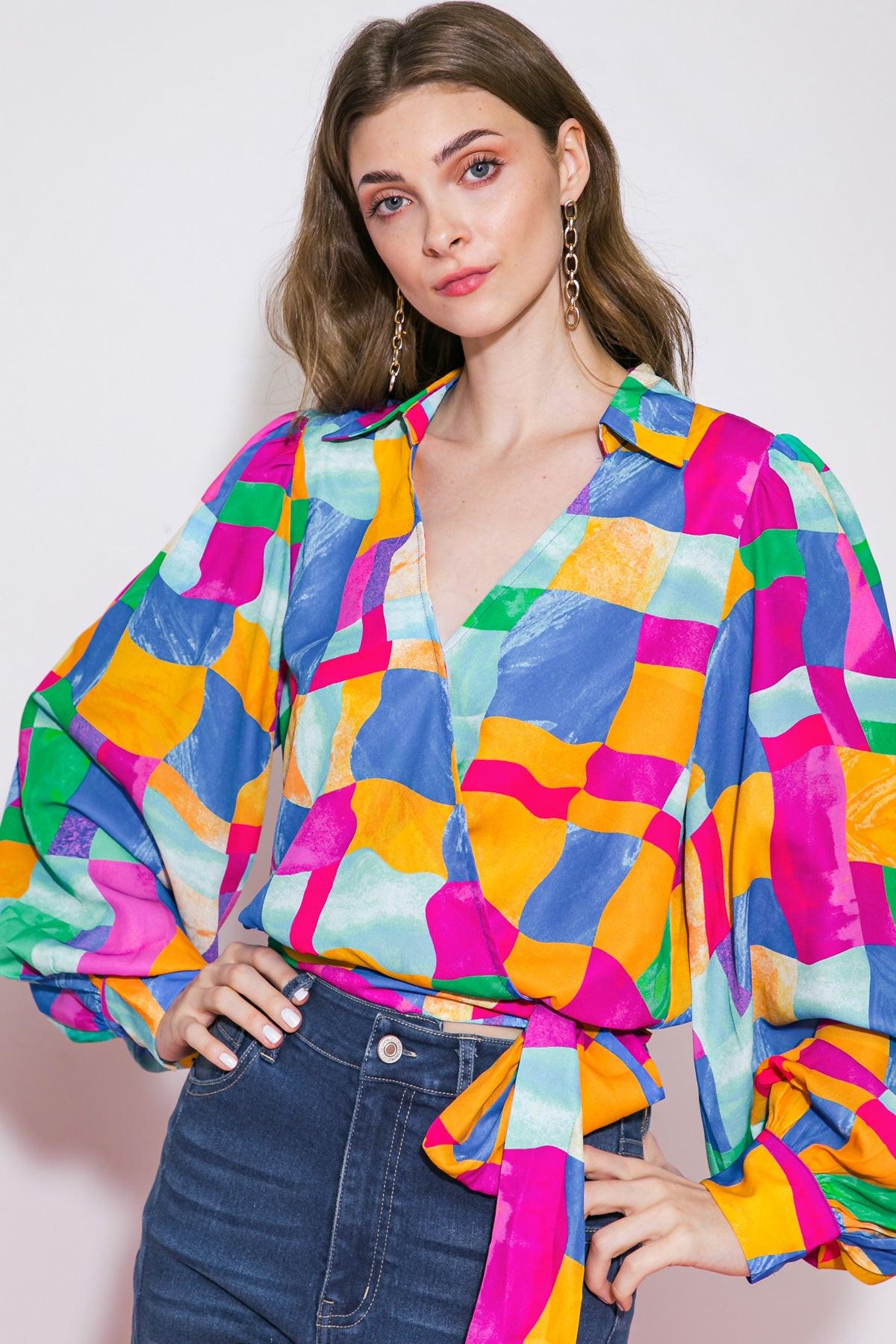 LOVELY STATEMENT WOVEN TOP.