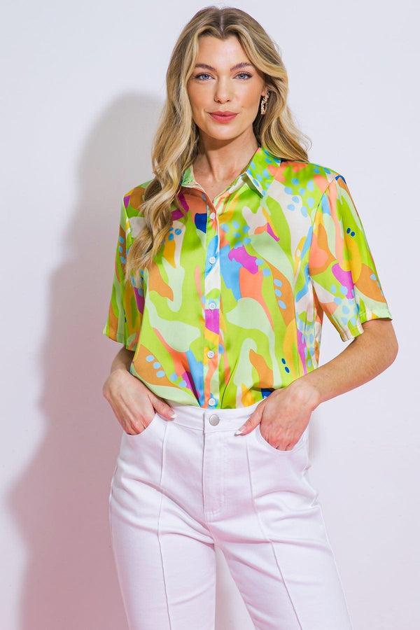 UP FOR ANYTHING WOVEN TOP.
