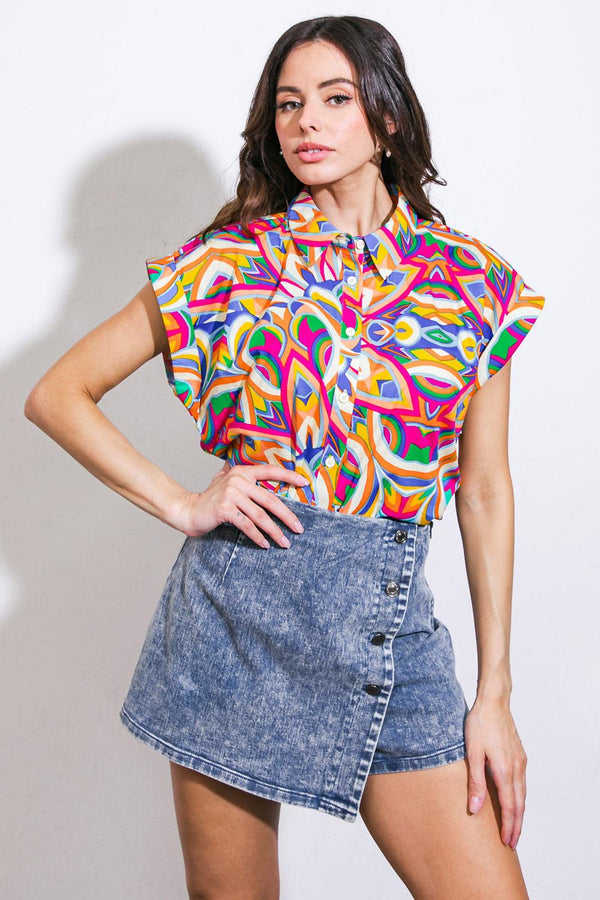 BEAUTIFUL BEGINNINGS WOVEN TOP.