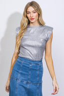 STYLE FILE RIBBED KNIT TOP.