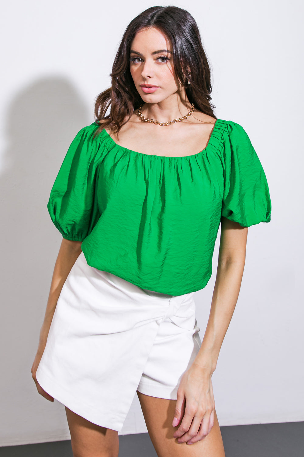 CALL TO ACTION WOVEN TOP