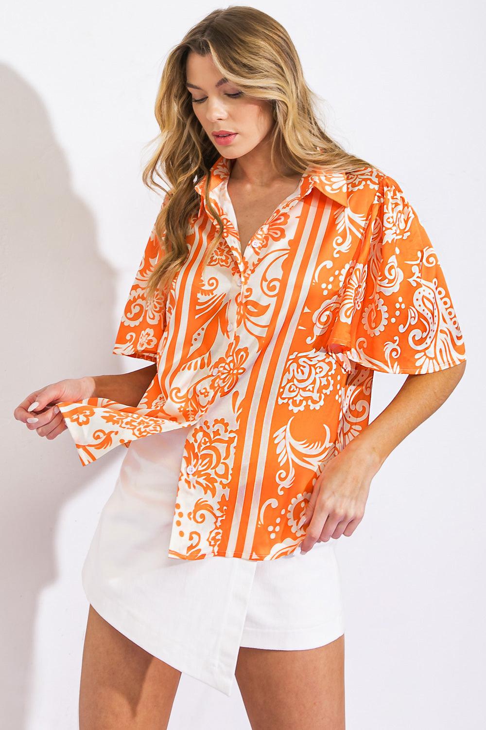 SUNSET PROMISES WOVEN TOP - Flying Tomato - TOPS - Flying Tomato