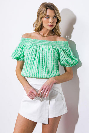 LET'S WATCH THE SUNSET WOVEN TOP.
