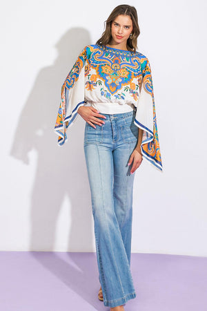 RIGHT THIS WAY WOVEN TOP.