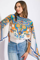 RIGHT THIS WAY WOVEN TOP.