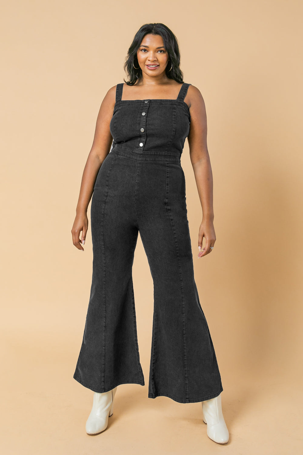 NOW YOU'RE LIFTING ME UP DENIM JUMPSUIT
