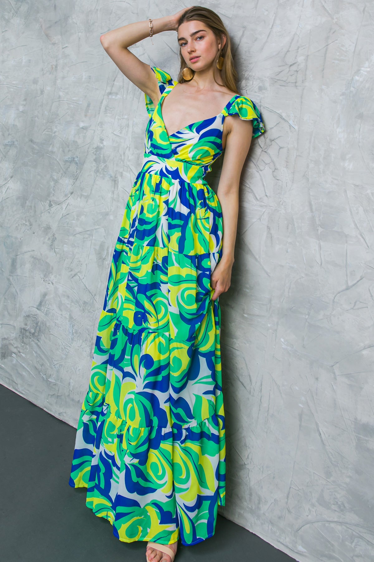 KEEP LOOKING FLORAL WOVEN MAXI DRESS