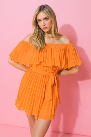 LATE NIGHT TALKING WOVEN ROMPER.