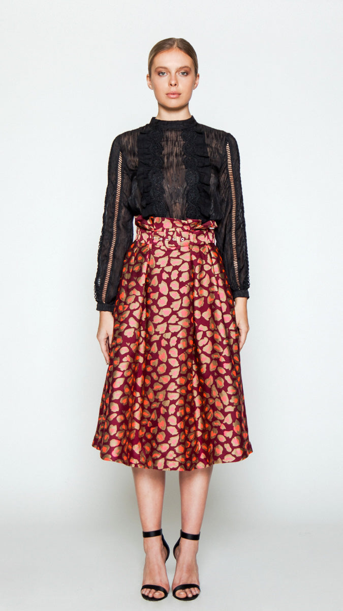 NIGHT AT THE CLUB MIDI SKIRT