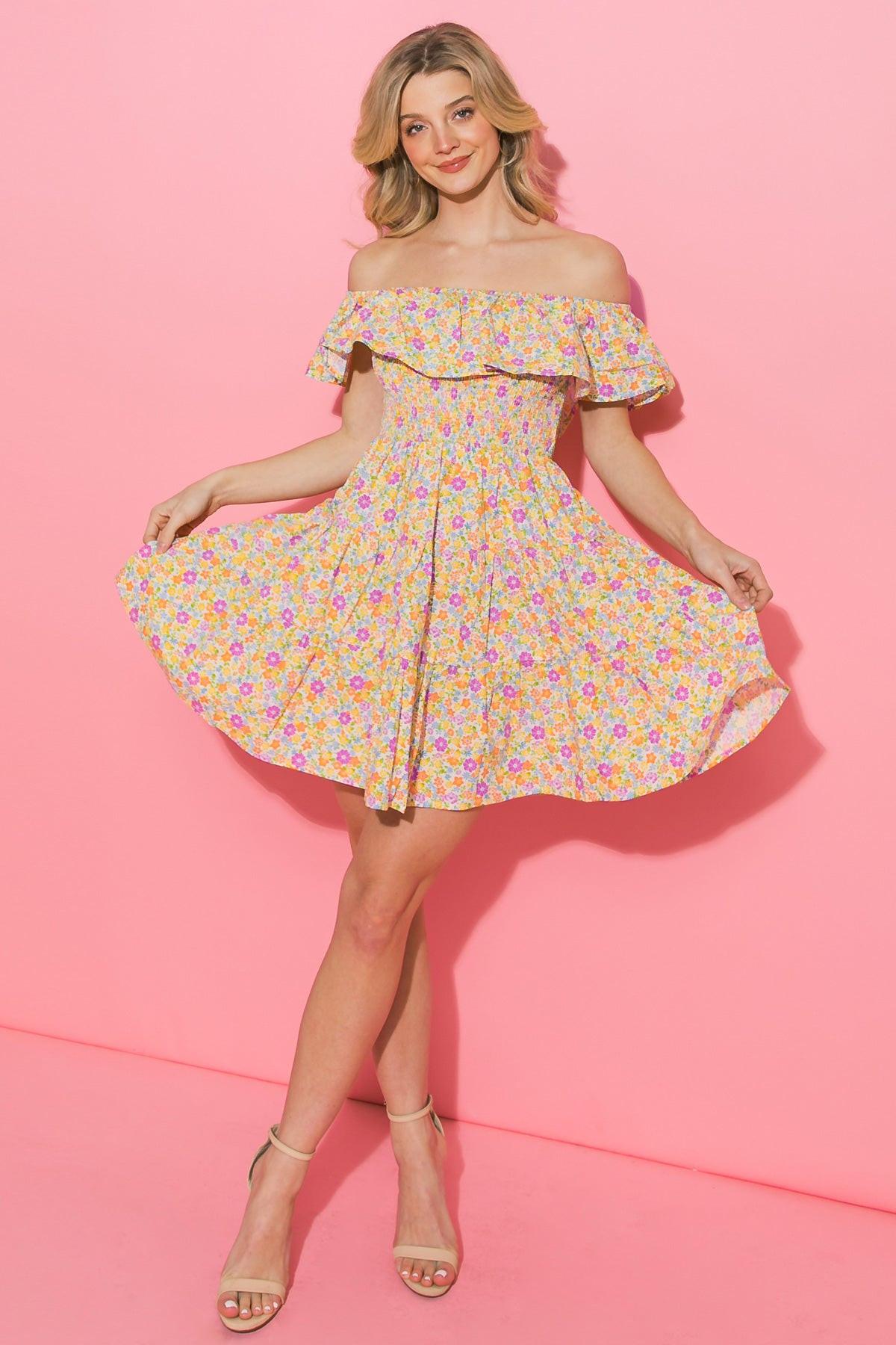 EXTRA LOVE WOVEN MINI DRESS.