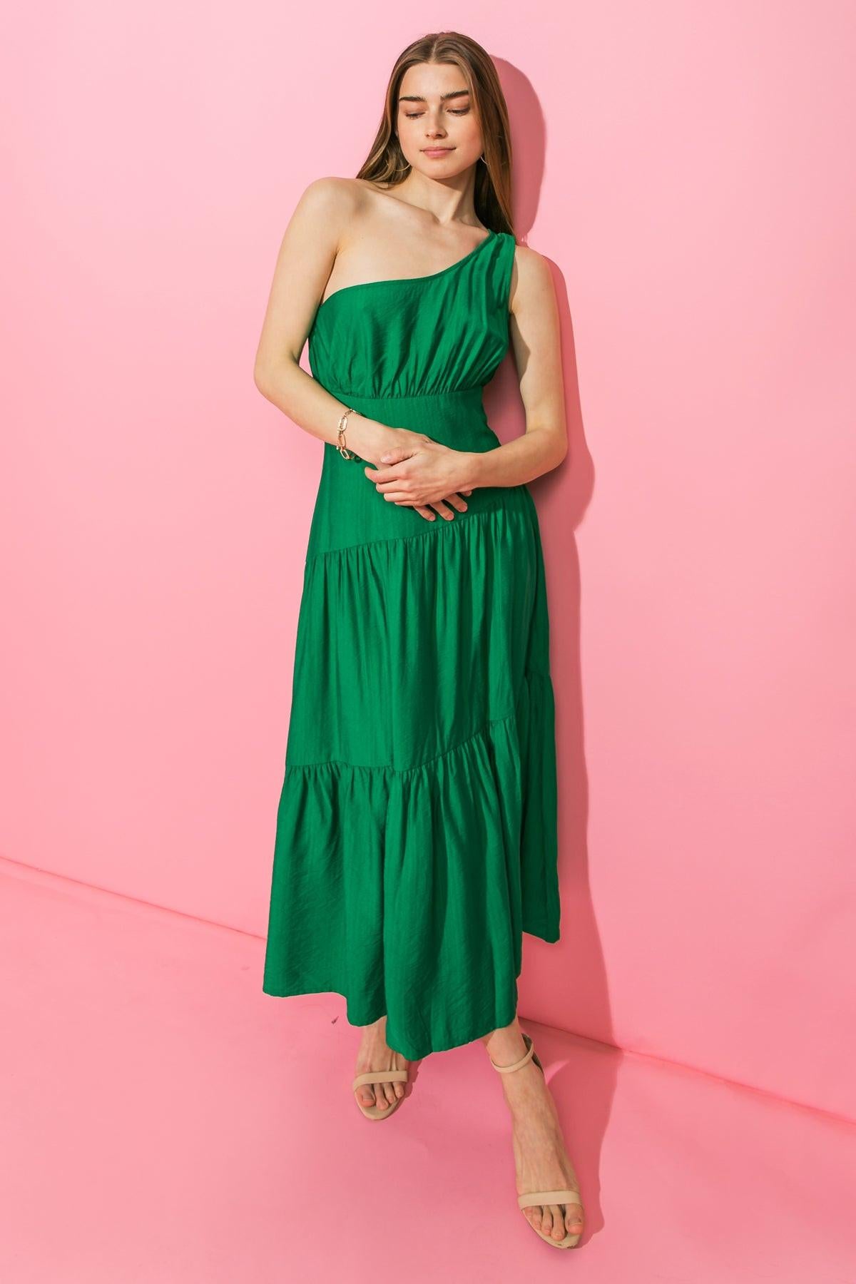 LOVELIEST LOOKS WOVEN MIDI DRESS.