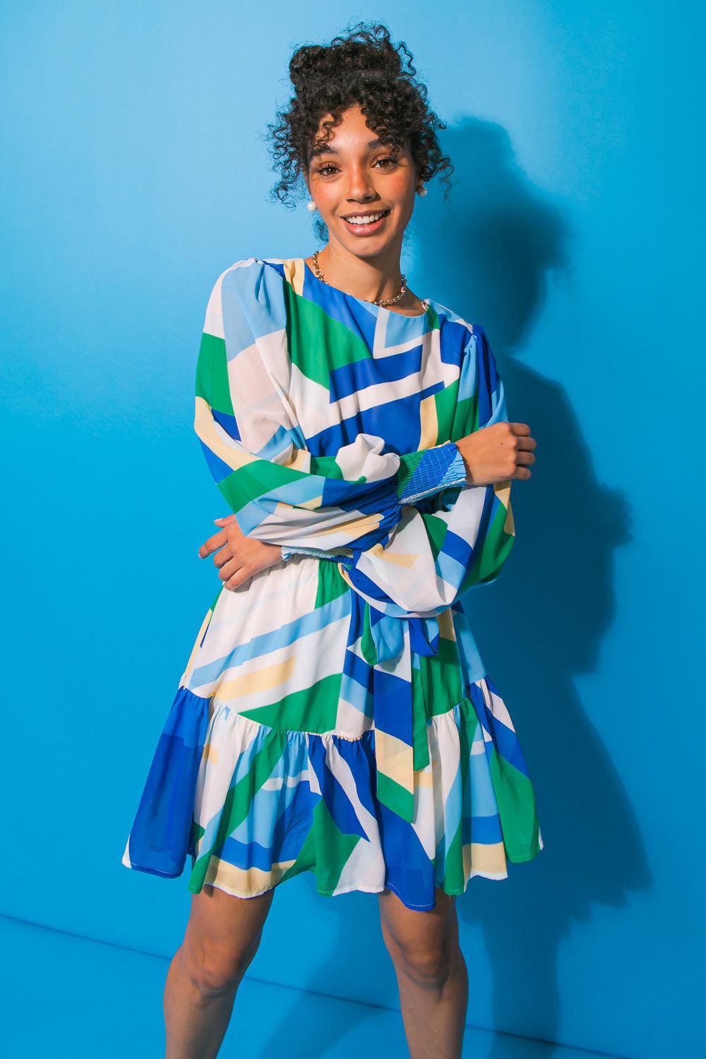 WHISPERS IN THE WIND WOVEN MINI DRESS.