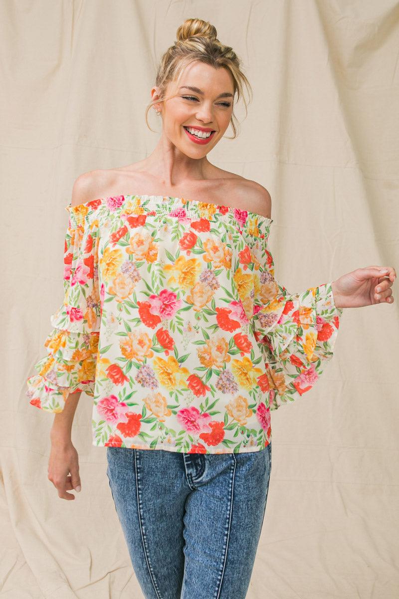 LET'S DANCE IVORY WOVEN TOP.