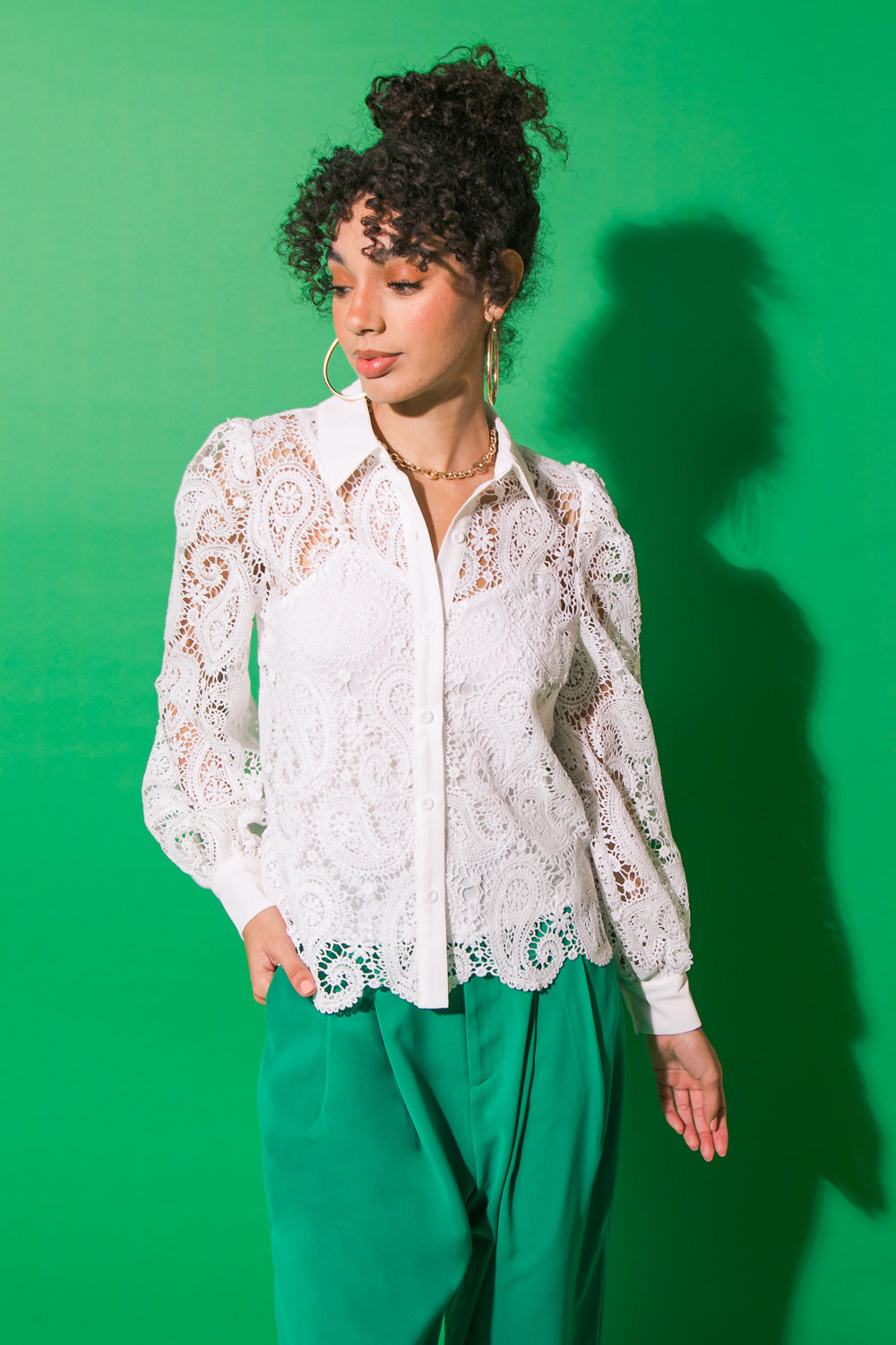 STAY FASHIONABLY FOCUSED LACE TOP