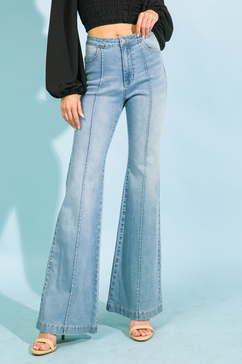 The Fay Flare Jean With Curved Front Seam