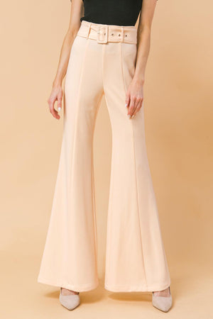 COUNTDOWN THE HOURS WOVEN FLARED PANTS.