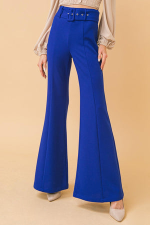 COUNTDOWN THE HOURS WOVEN FLARED PANTS.