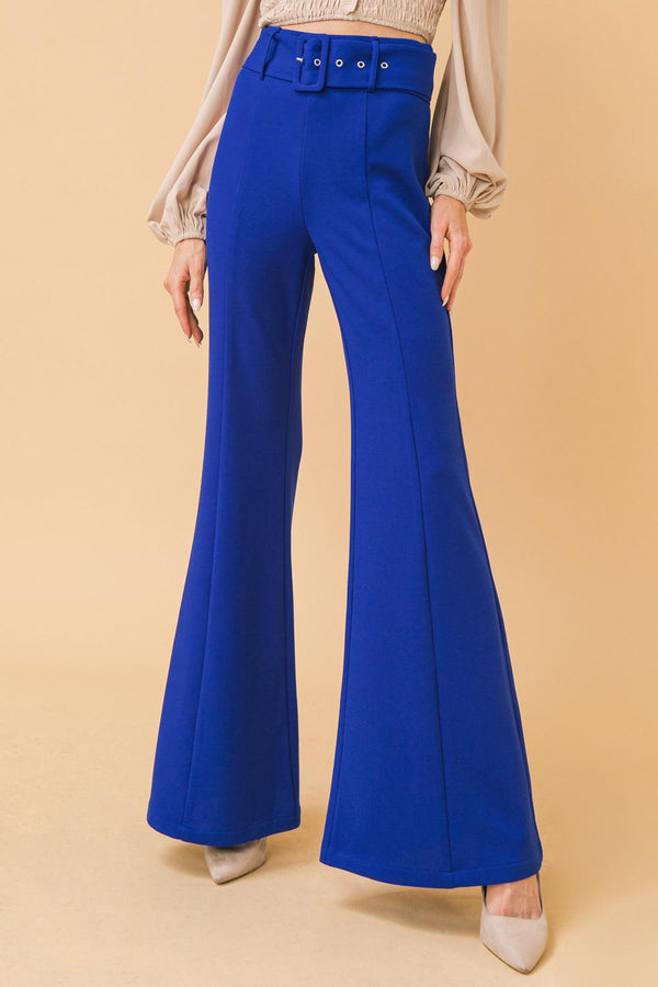 COUNTDOWN THE HOURS WOVEN FLARED PANTS.