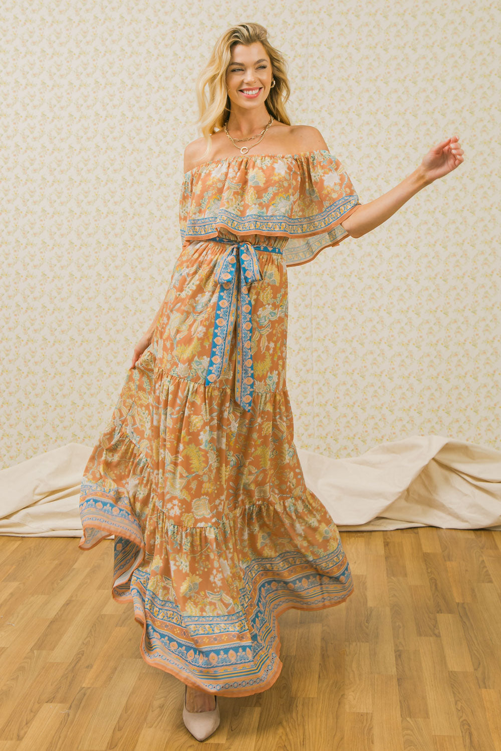 HEADED TO COCKTAIL HOUR WOVEN MAXI DRESS