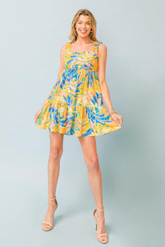 SWEETEST SENSATION WOVEN MINI DRESS.