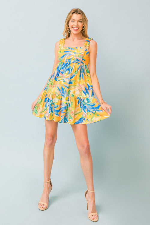 SWEETEST SENSATION WOVEN MINI DRESS.