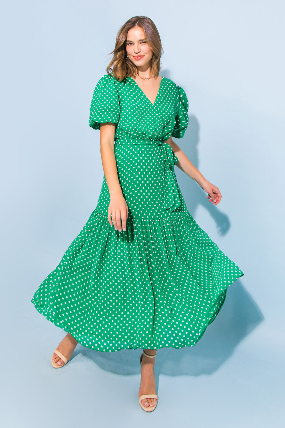 POMPANO WOVEN MIDI DRESS