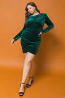 I'M ENCHANTED VELVET MINI DRESS.