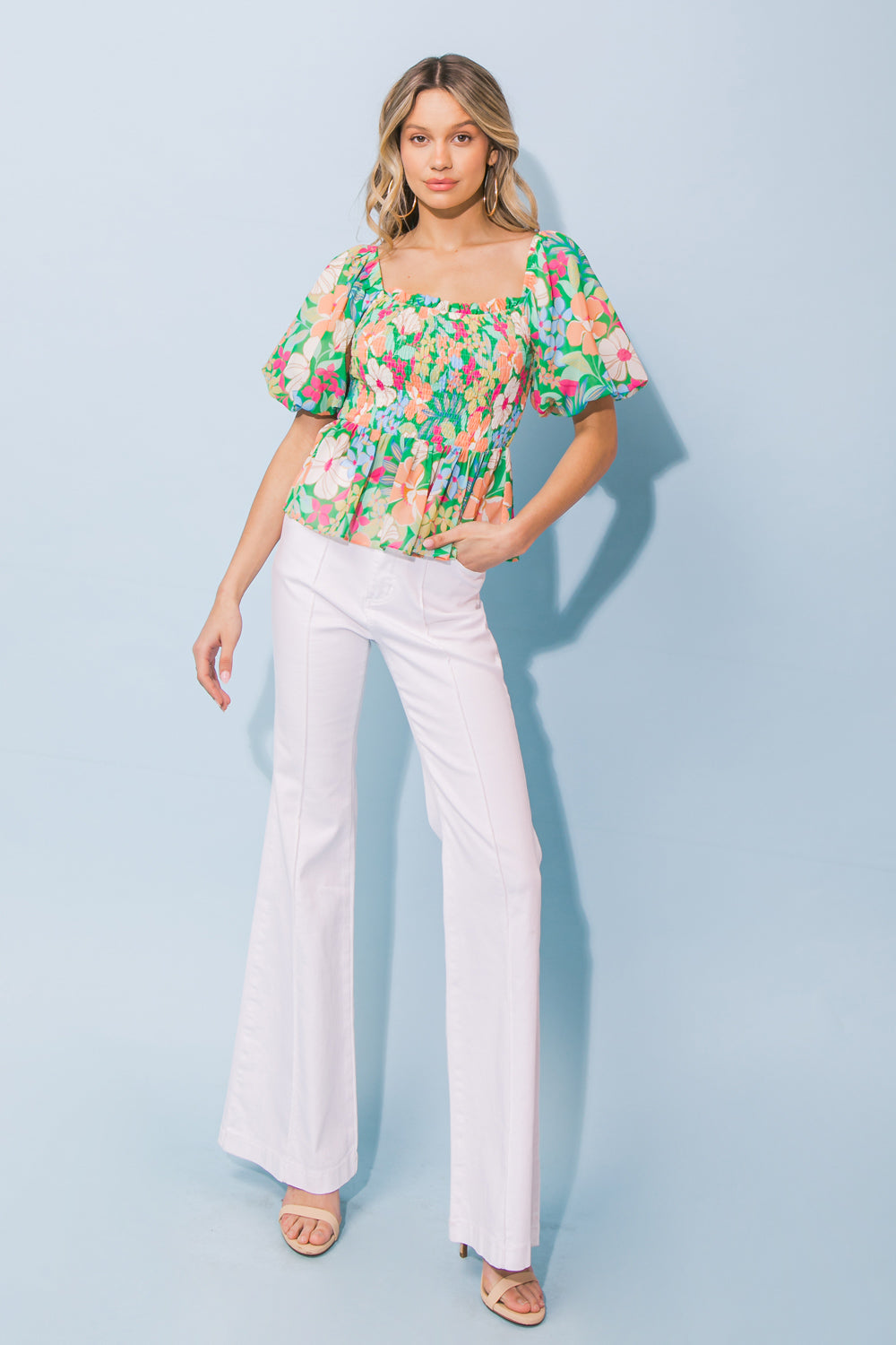 REMARKABLE ENTRANCE WOVEN TOP