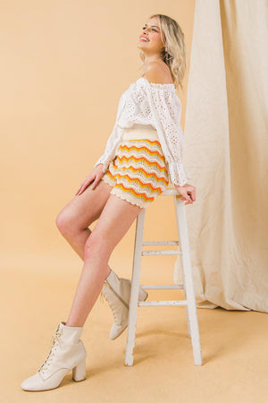 BEAUTIFUL DAYS SWEATER KNIT SHORTS - Flying Tomato - SWEATERS - Lovecolette
