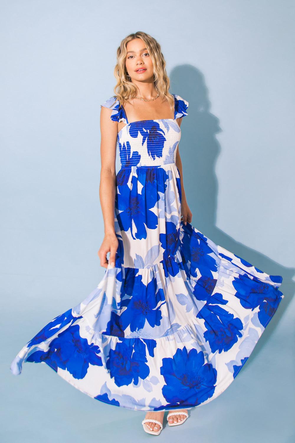 FEEL LIKE MOVING FLORAL MAXI DRESS l FLYING TOMATO – Flying Tomato