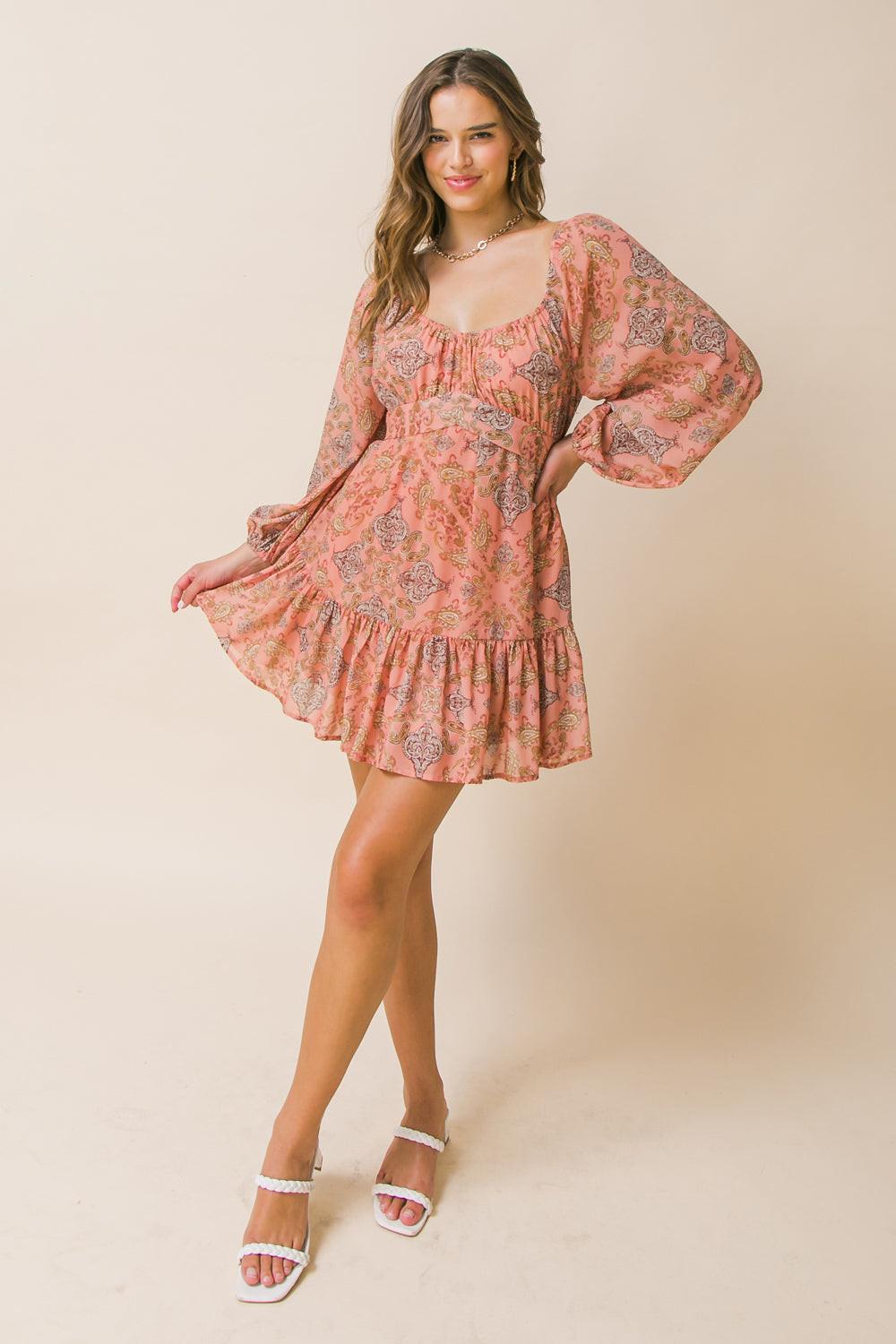 LAYER OF LOVE WOVEN MINI DRESS.